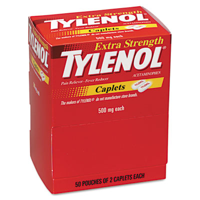 Picture of Tylenol 44910 Extra-Strength Caplets- 50 Two-Packs-Box
