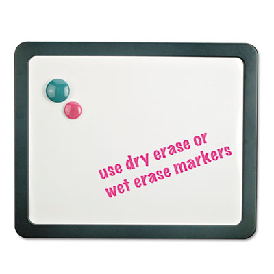 Picture of Universal 08165 Recycled Cubicle Dry Erase Board  15 .88 x 12 .88  Charcoal  with Three Magnets