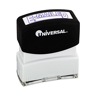 Picture of Universal UNV10058 Message Stamp- E-MAILED- Pre-Inked-Re-Inkable- Blue