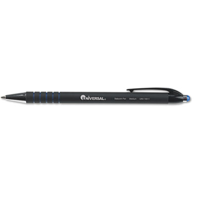 Picture of Universal UNV15511 Comfort Grip Ballpoint Retractable Pen- Blue Ink- Medium- Dozen
