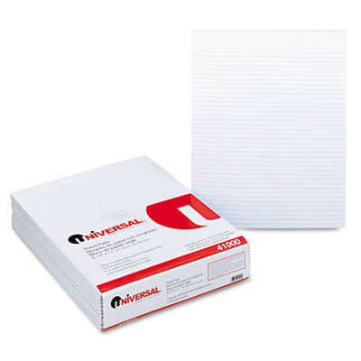 Picture of Universal UNV41000 Glue Top Writing Pads- Narrow Rule- Letter- White- 50-Sheet Pads-Pack- Dozen