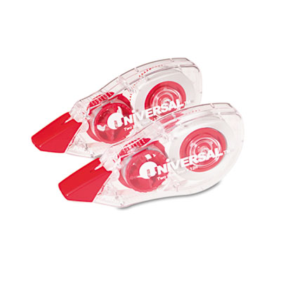 Picture of Universal UNV75602 Correction Tape with Two-Way Dispenser- Non-Refillable- .2 in. x 472 in. - 2-Pack