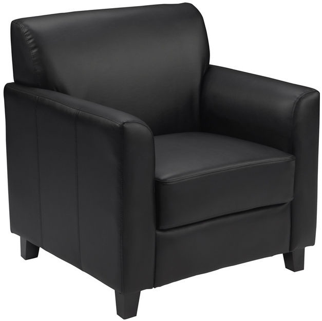 Picture of Flash Furniture HERCULES Diplomat Series Black Leather Chair - BT-827-1-BK-GG