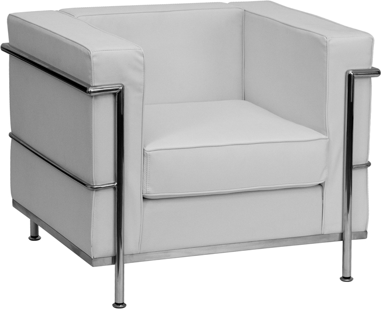 Picture of Flash Furniture HERCULES Regal Series Contemporary White Leather Chair with Encasing Frame - ZB-REGAL-810-1-CHAIR-WH-GG