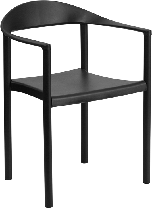HERCULES Series 1000 lb. Capacity Black Plastic Cafe Stack Chair - RUT-418-BK-GG