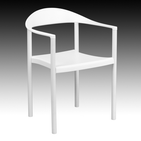 HERCULES Series 1000 lb. Capacity White Plastic Cafe Stack Chair -