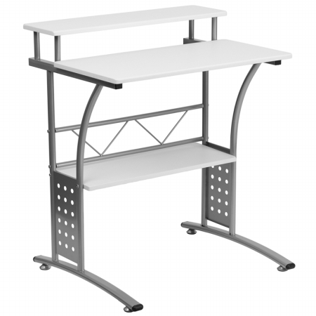 Picture of Flash Furniture Clifton White Computer Desk - NAN-CLIFTON-WH-GG