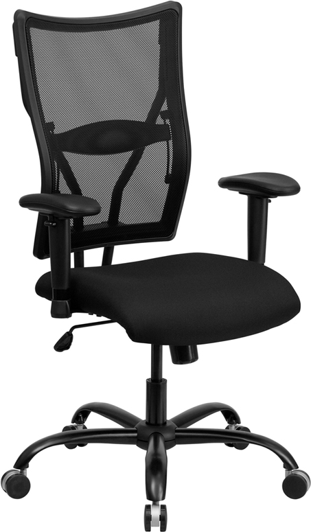 Picture of Flash Furniture HERCULES Series 400 lb. Capacity Big & Tall Black Mesh Office Chair with Arms - WL-5029SYG-A-GG