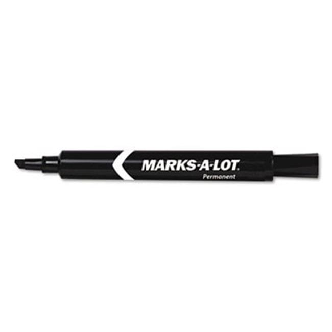Marks-A-Lot 08888 Permanent Marker Large Chisel Tip Black Dozen