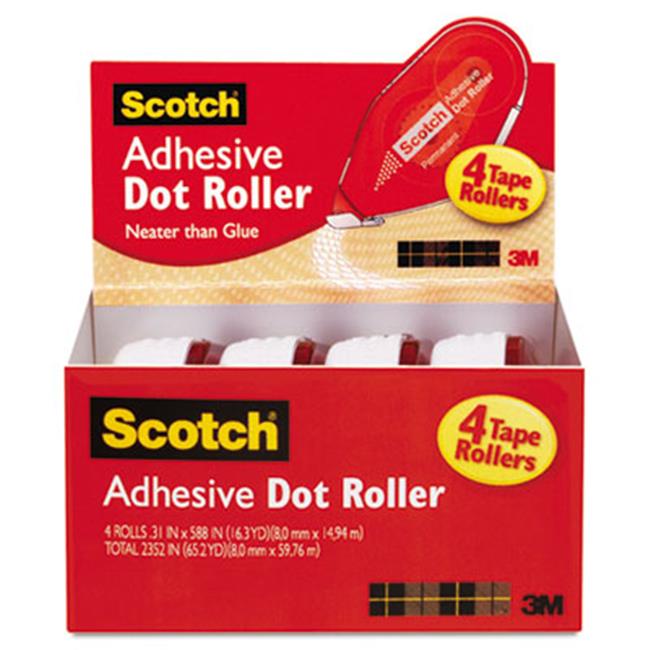 Scotch 6055BNS Adhesive Dot Roller Value Pack 0.3 in x 49 ft. 4-PK