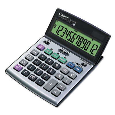 Picture of Canon 8507A010 BS-1200TS Desktop Calculator  12-Digit LCD Display  Black-Silver
