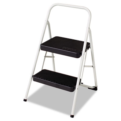 Picture of Cosco 11-135CLGG1 Two-Step All Steel Folding Step Stool  220-lb.  17 .38w x 18d x 28 .13h  Gray