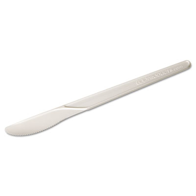 Picture of Eco-Products EP-S011 Plantware Renewable &amp; Compostable Cutlery  Knife  Pearl White  1000-Carton