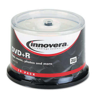 Picture of Innovera 46851 DVD-R Discs  4.7GB  16x  Spindle  Silver  50-Pack