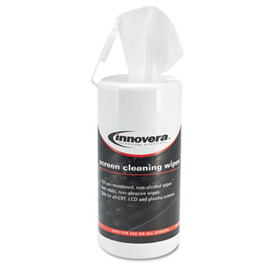 Picture of Innovera IVR51510 Screen Cleaning Pop-Up Wipes&#44; 120-Pack