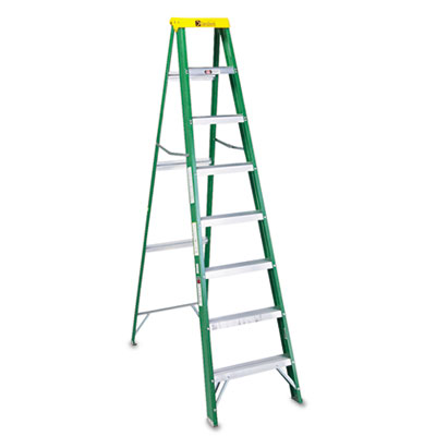 Picture of Louisville FS40-08 No. 592 Eight-Foot Folding Fiberglass Step Ladder  Green-Black