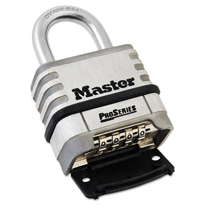 Picture of Master Lock 1174D ProSeries Stainless Steel Easy-to-Set Combination Lock  Stainless Steel  .31 in.