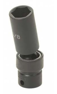 3/8" Drive, 8mm Size, Metric Socket, 6 Points, 8mm, 3/8"D, Impact, 6pt., D, Blk