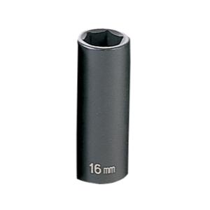 3/8" Drive, 16mm Size, Metric Socket, 6 Points, 16mm,3/8"D,Impact,6pt.,D