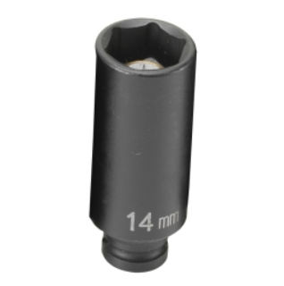 1/4" Drive, 14mm Size, Metric Socket, 6 Points, 14mm, 1/4"D, Impact, 6pt., D, Blk