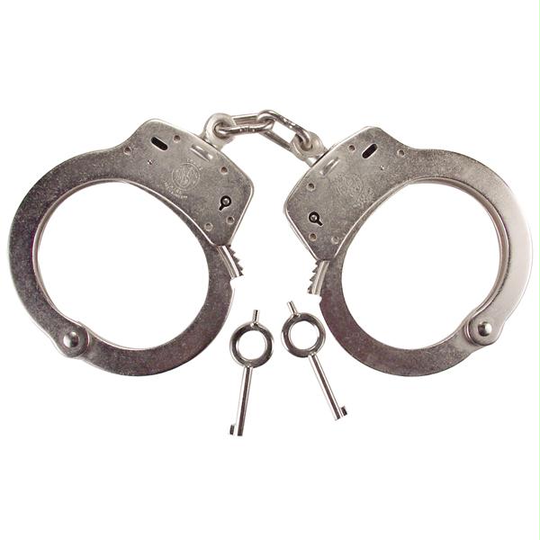 Smith & Wesson Model 100 Handcuff Nickel Push-Pin Double Lock