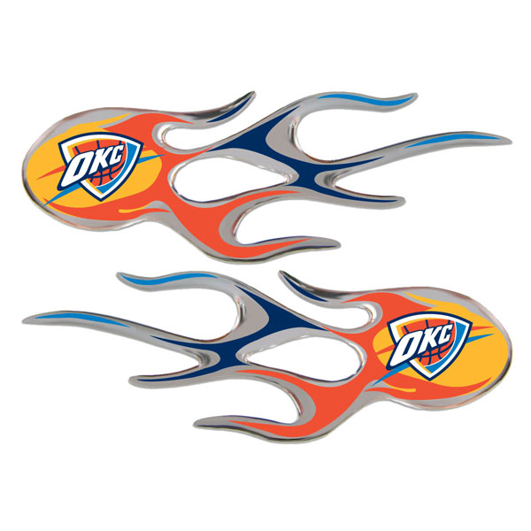 Picture of Oklahoma City Thunder Decal 5x2 Micro Flames Graphics 2 Pack