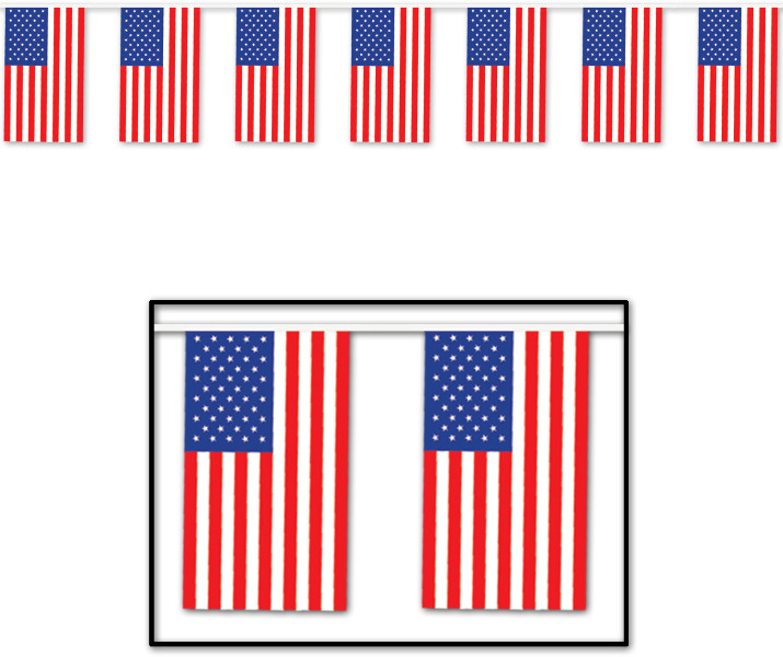 Picture of DDI 523842 American Flag Pennant Banner - 17" x 60' Case of 12