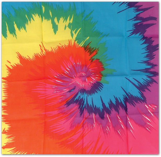 Picture of DDI 531479 Funky Tie-Dyed Bandana - 22 x 22 Case of 360
