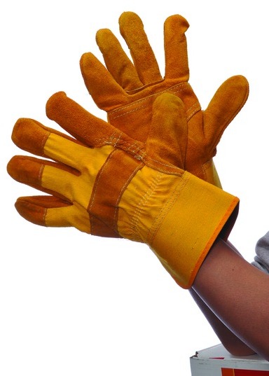 Picture of DDI 635307 Joint Leather Patch Palm Gloves - Golden Yellow Case of 36