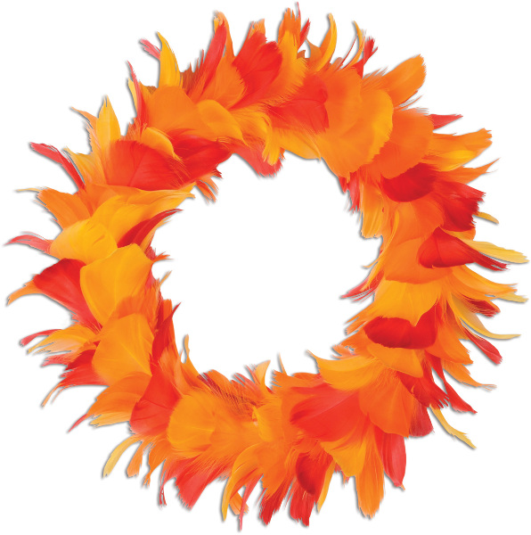 Picture of DDI 539691 Feather Wreath - Golden-Yellow  Orange  Red #ROG30 Case of 12