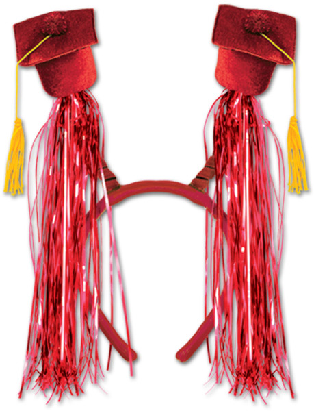 Picture of DDI 686597 Grad Cap with Fringe Boppers - Red Case of 12