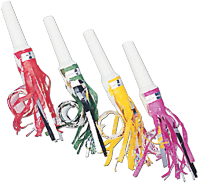 Fringed Party Blowouts - Assorted, 16 case of 100