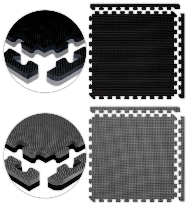 Picture of Alessco JSFRBKGY1010 Jumbo Reversible SoftFloors -Black-Grey -10  x 10  Set