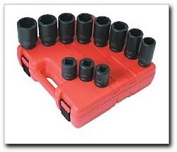 11 Piece 3/4 Inch Drive Deep SAE Truck Impact Socket Set