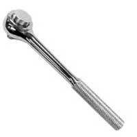 K Tool 21091 Round Head Ratchet, 1/4" Drive, Reversible, Push Button Release, 5-1/2" Long