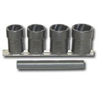 Lock Technology 4240 Twist Socket Set, 5 Piece, Dual Sided for Lugnut Removal, 3/4" to 1/3/16", Extractor Punch
