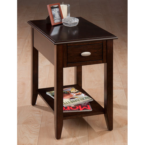Chairside Table with Bookmatch Inlay Quarter Round Edge and Oval Brushed