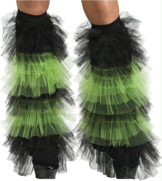 Picture of Costumes for all Occasions FW90215GR Boot Covers Tulle Ruffle Blac