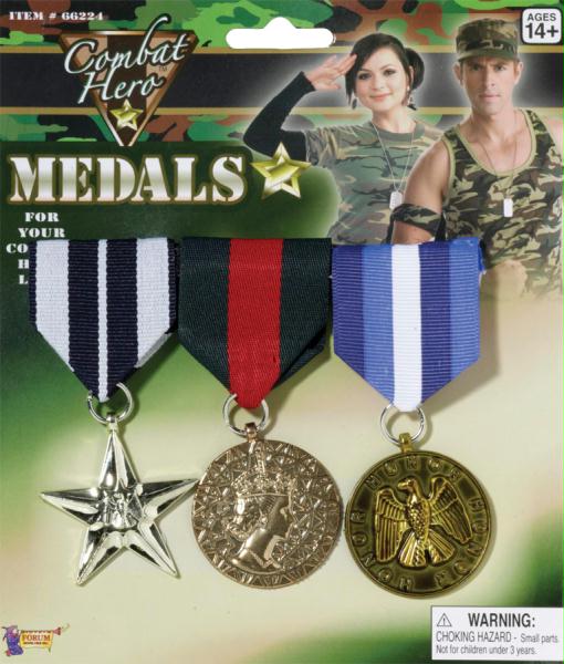 Picture of Costumes for all Occasions FM66224 Combat Hero Medals 3 Set