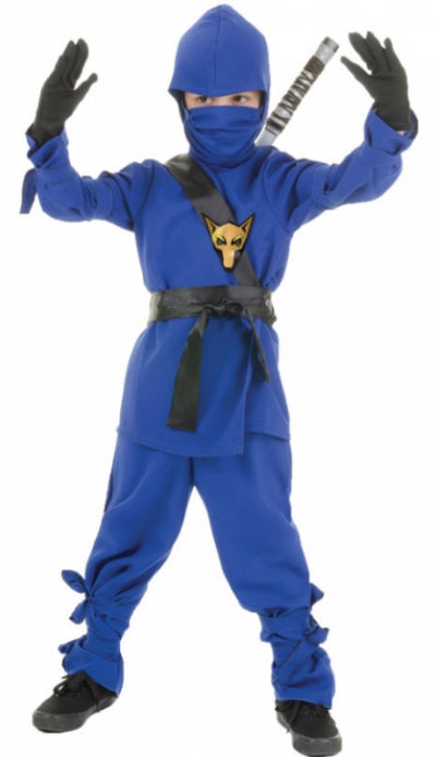 Picture of Costumes for all Occasions UR25845MD Ninja - Child Blue Medium