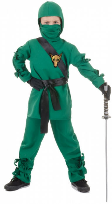 Picture of Costumes for all Occasions UR25852SM Ninja Child Green Small
