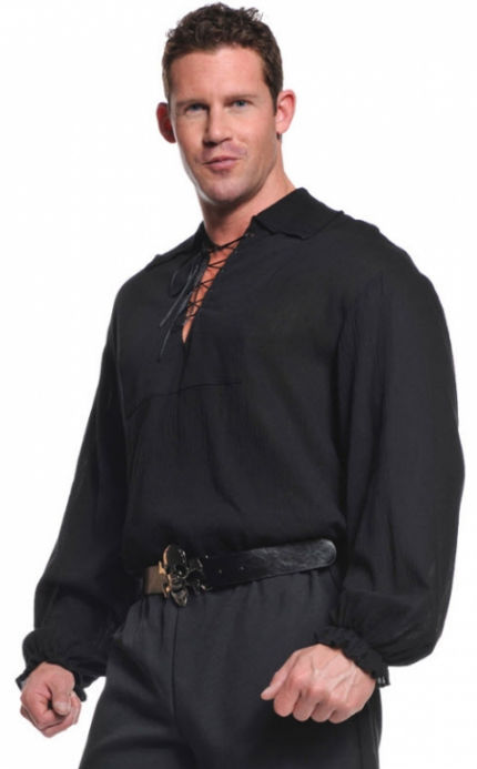 Picture of Costumes for all Occasions UR29299XXL Pirate Shirt Adult Blk Xxlarge