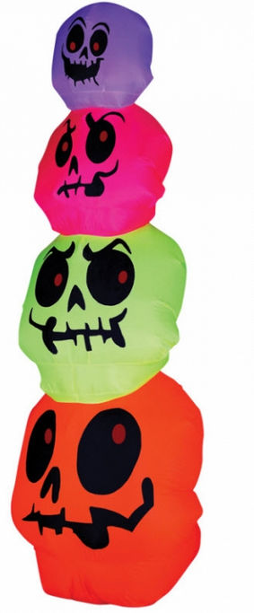 Picture of Costumes for all Occasions SS64639G Airblown Skulls Stack Neon