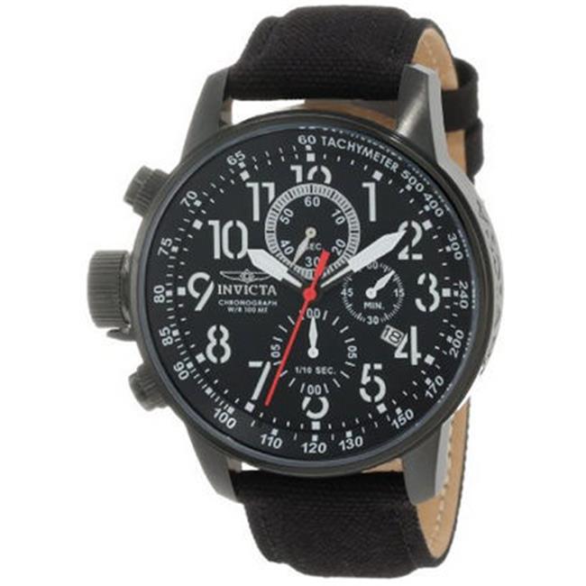 Invicta 1517 Force Lefty Black Dial Quartz Chrono Black Rifle Watch
