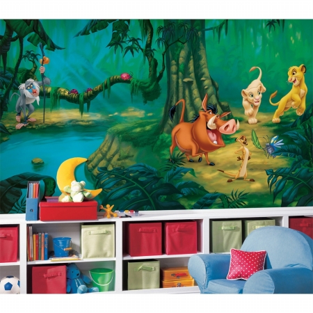 Picture of RoomMates JL1253M Lion King Chair Rail Prepasted Mural 6 ft. x 10.5 ft. - Ultra-strippable