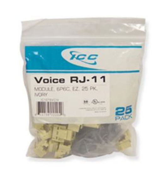 IC1076VCIV - 25PK Cat3 Jck 6Con. - Ivory IC1076VCIV - 25PK Cat3 Jck 6Con. - Ivory