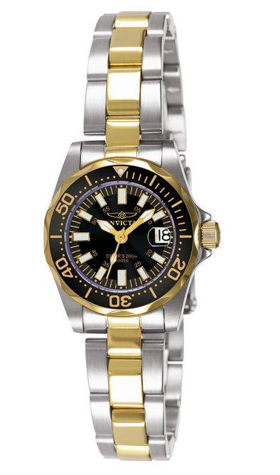 Picture of Invicta 7063 Prodiver Lady Blackdl Quartz 3H Gold-Stainless Steel Watch