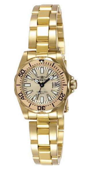 Picture of Invicta 7065 Prodiver Lady Gold Dial Quartz 3H Gold Stainless Steel Watch