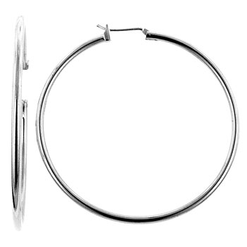 Picture of Kate Bissett E01621X-V00 Large Silvertone Hoop Earrings