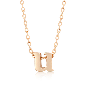 P11409A-V00-U Rose Gold Initial U Pendant
